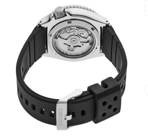 Seiko Automatic 5 Sports Stainless Steel Watch, Rubber Strap