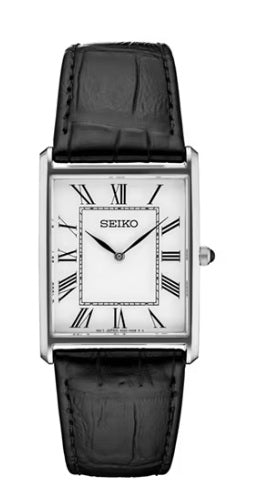 美品　SEIKO スクエア　クオーツ SWR049 ホワイトダイヤル×ブラック Seiko Essentials Quartz Stainless Steel Watch White Dial – Herzog
