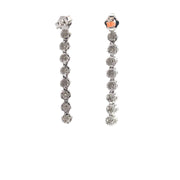 White Gold Diamond Cluster Drop Earrings