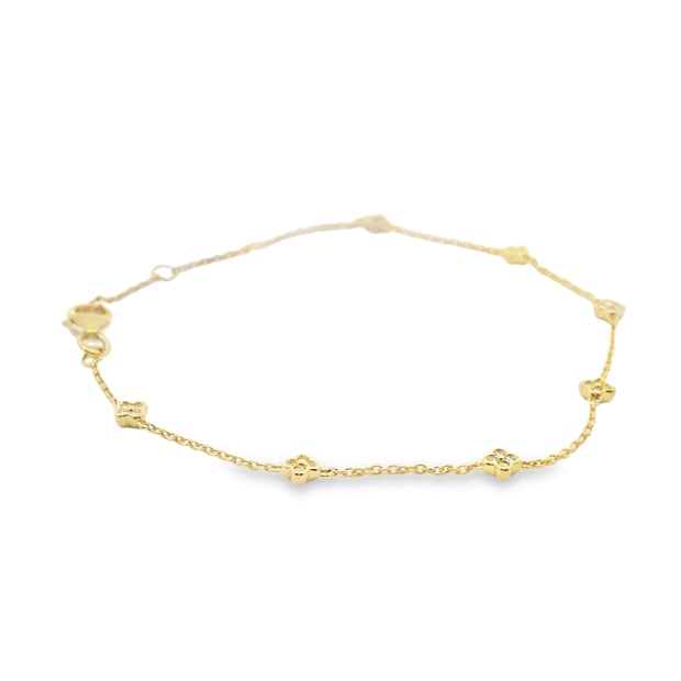 Diamond Clover Station Bracelet