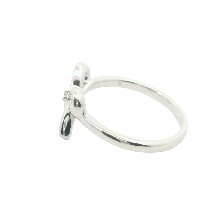 Bow Ring with Center Diamond