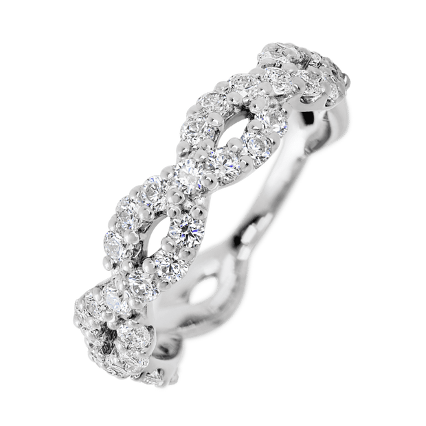 14K White Gold band with 36 Round Lab Grown Diamond having TCW-1.08