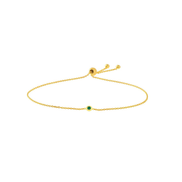 Bezel Set Emerald Bracelet