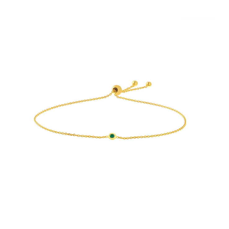 Bezel Set Emerald Bracelet