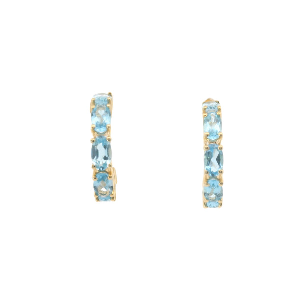 Blue Topaz Hoops