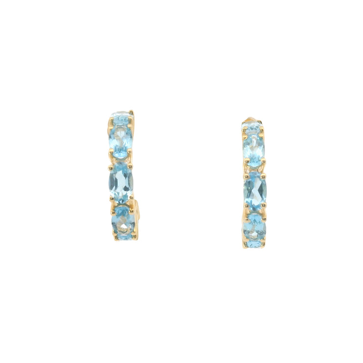 Blue Topaz Hoops
