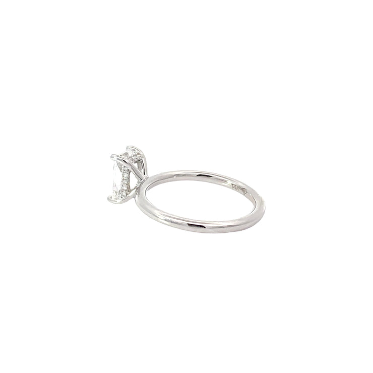 14 Karat White Gold Radiant Lab Grown Engagement Ring