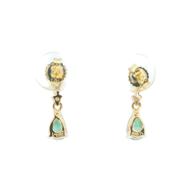 Emerald and Diamond Drop Earrings