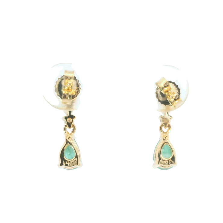 Emerald and Diamond Drop Earrings
