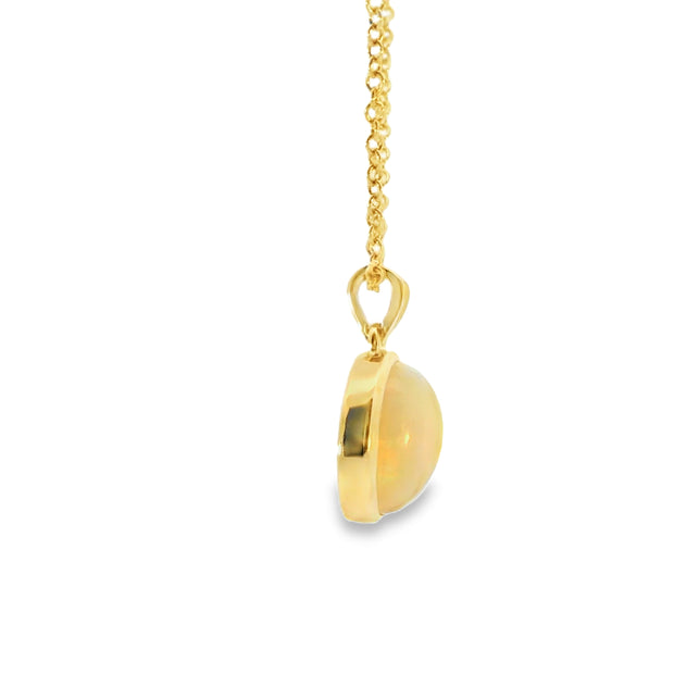 Bezel Set Opal Pendant