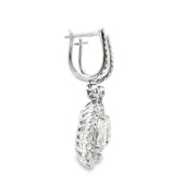 Pear Diamond Drop Earrings with Double Halo