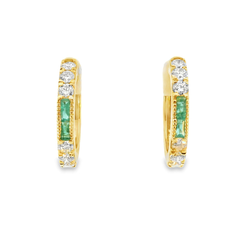 Emerald and Diamond Huggies