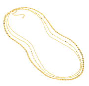 Yellow Gold Triple Strand Necklace
