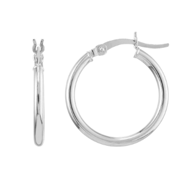 White Gold Polished Hoops