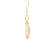 Satin Disk Pendant with Diamond Halo