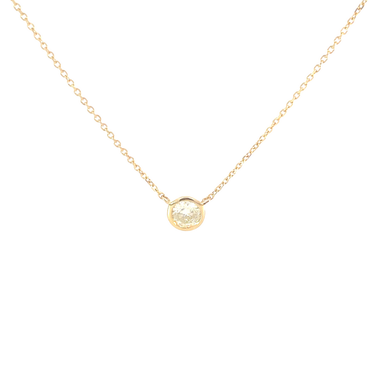 .33Ct  Yellow Gold Diamond Solitaire Pendant