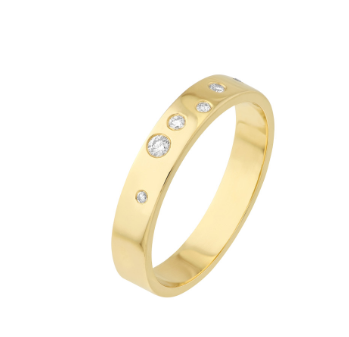 Yellow Gold Scattered Diamond Ring