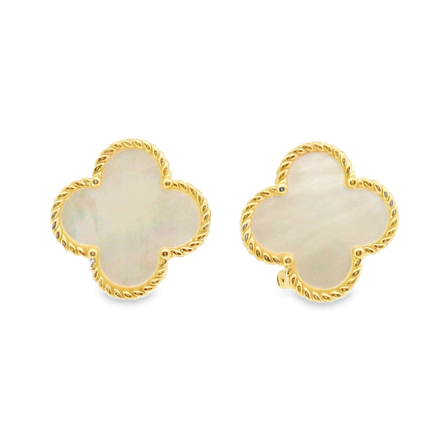 Mother Of Pearl Clover Earrings