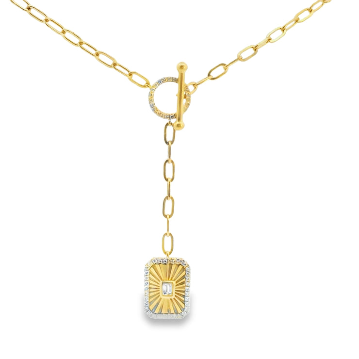 Fluted Toggle Medallion Necklace