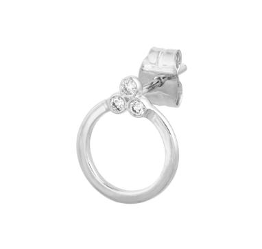 Diamond Trio Open Circle Studs