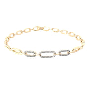 10 Karat Yellow Gold Diamond Link Bracelet