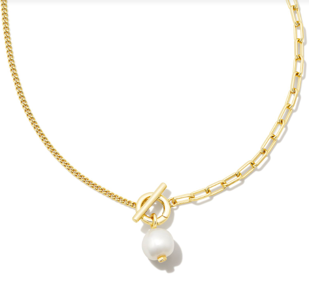 Kendra Scott Leighton Pearl Charm Necklace