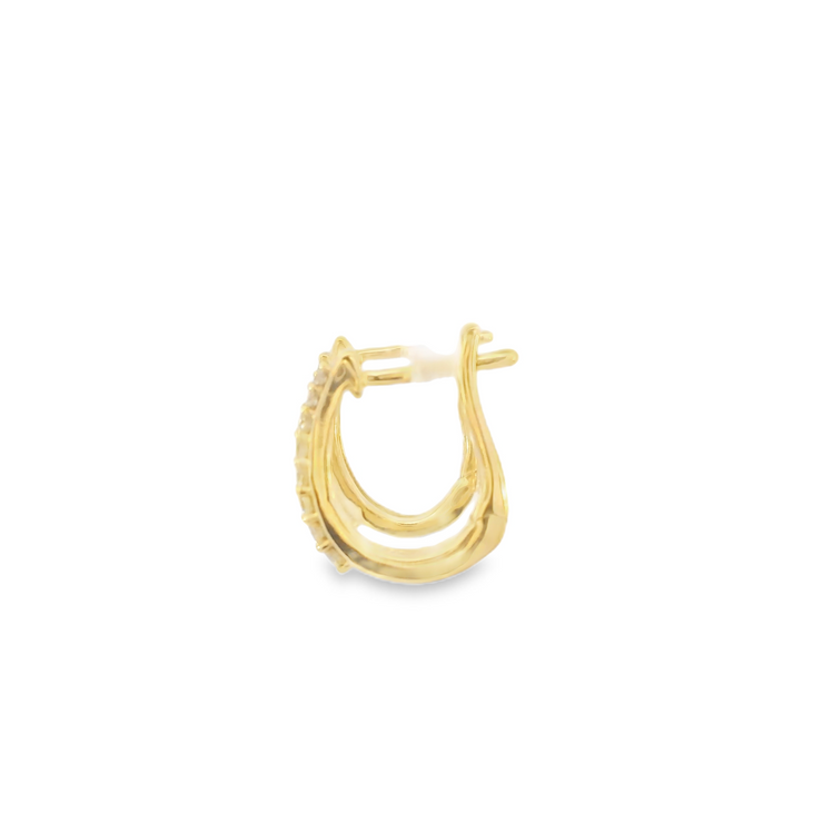 Yellow Gold Diamond Huggies