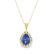Tanzanite and Diamond Halo Pendant