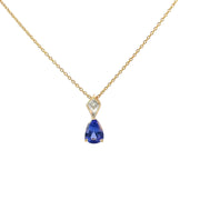 Yellow Gold Tanzanite Dangle Necklace