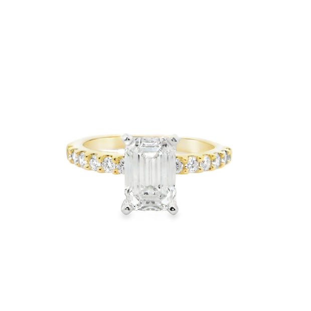 2 Carat Emerald Cut Lab Grown Engagement Ring