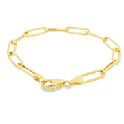 Yellow Gold Large Paperclip Link Bracelet
