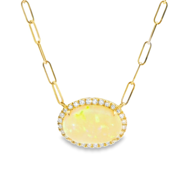 Opal Halo Pendant