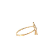 14k Yellow Gold Diamond Starburst Ring
