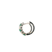 Huggies with Emeralds and Diamonds