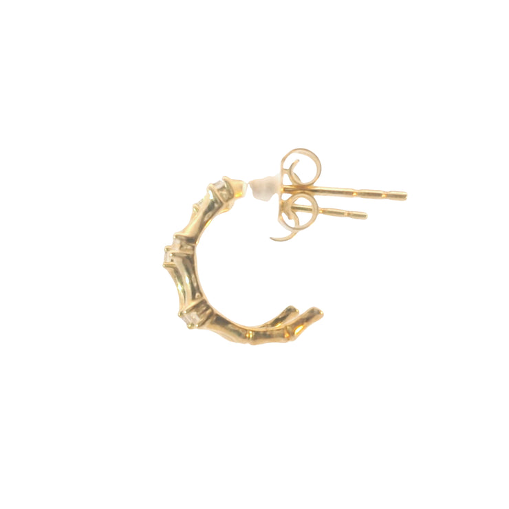 Mini Bamboo Diamond Hoops