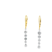 14 Karat Yellow Gold Lab Grown Diamonds Drop Earrings