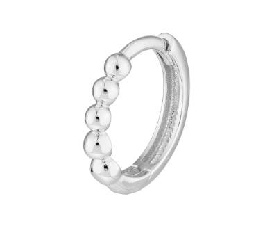 White Gold Mini Beaded Huggies