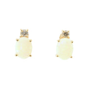 Studs with Opals and Diamonds