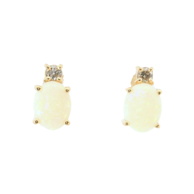 Studs with Opals and Diamonds