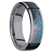 Tantalum with Polish Finish and Black Mother of Pearl Inlay