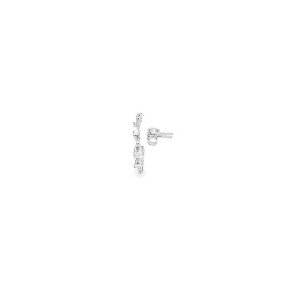 White Modern Electrum Diamond Earrings