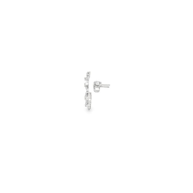 White Modern Electrum Diamond Earrings