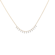 Yellow Gold Diamond Dangle Station Necklace