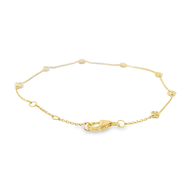 Diamond Clover Station Bracelet