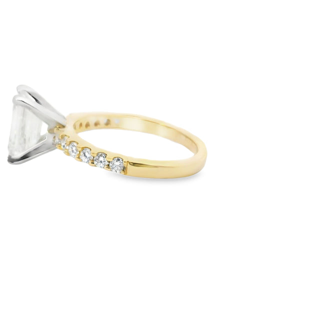2 Carat Emerald Cut Lab Grown Engagement Ring