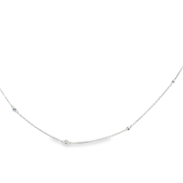 Sapphire and Diamond Bezel Station Necklace
