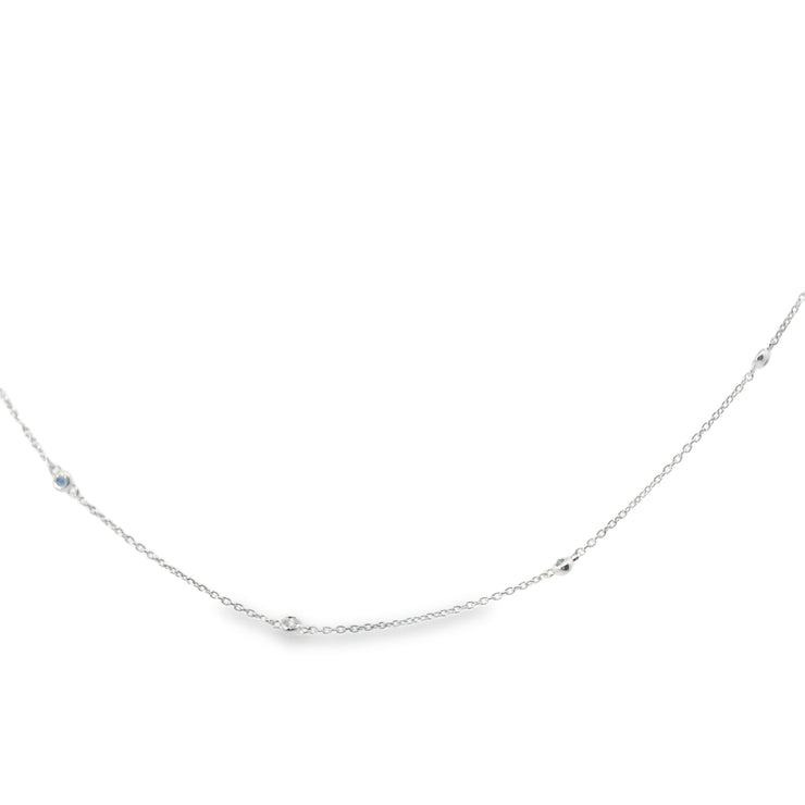 Sapphire and Diamond Bezel Station Necklace