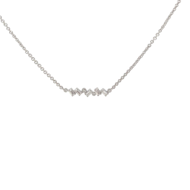 White Modern Electrum Diamond Illusion Necklace
