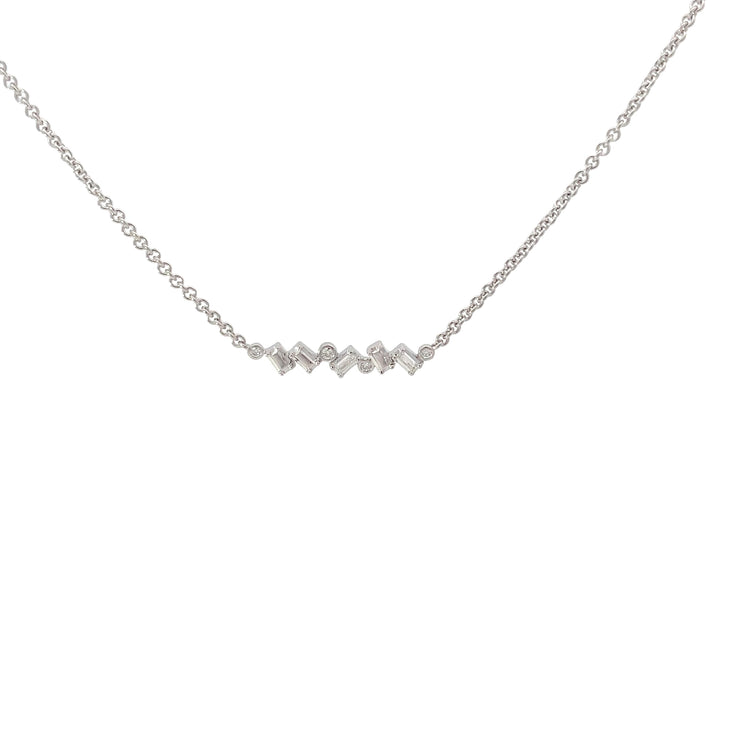 White Modern Electrum Diamond Illusion Necklace