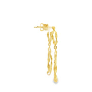 Jorge Revilla Yellow Gold Double Twist Drop Earrings